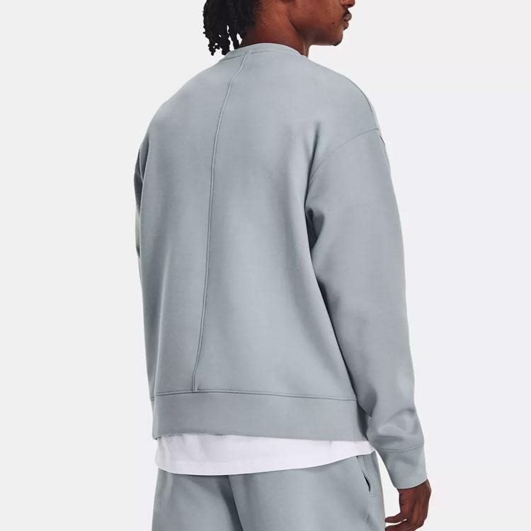 Under Armour Solid Knit Crew Neck Casual Sport Sweatshirt Men Sweatshirt Blue 1377172-465