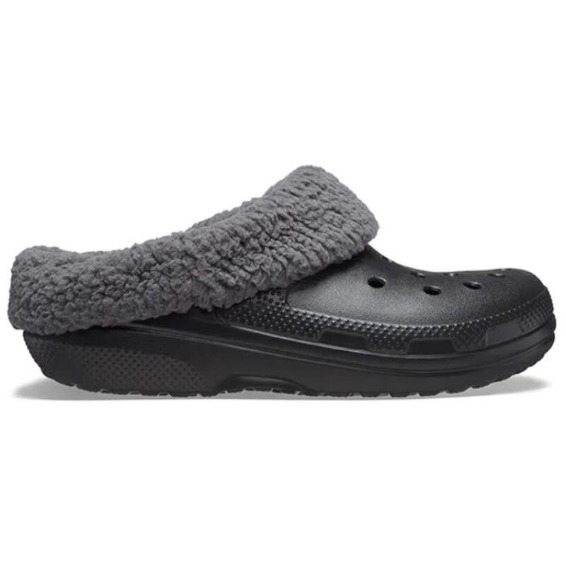 Crocs comfortable and simple flower roll hole shoes for men and women in black