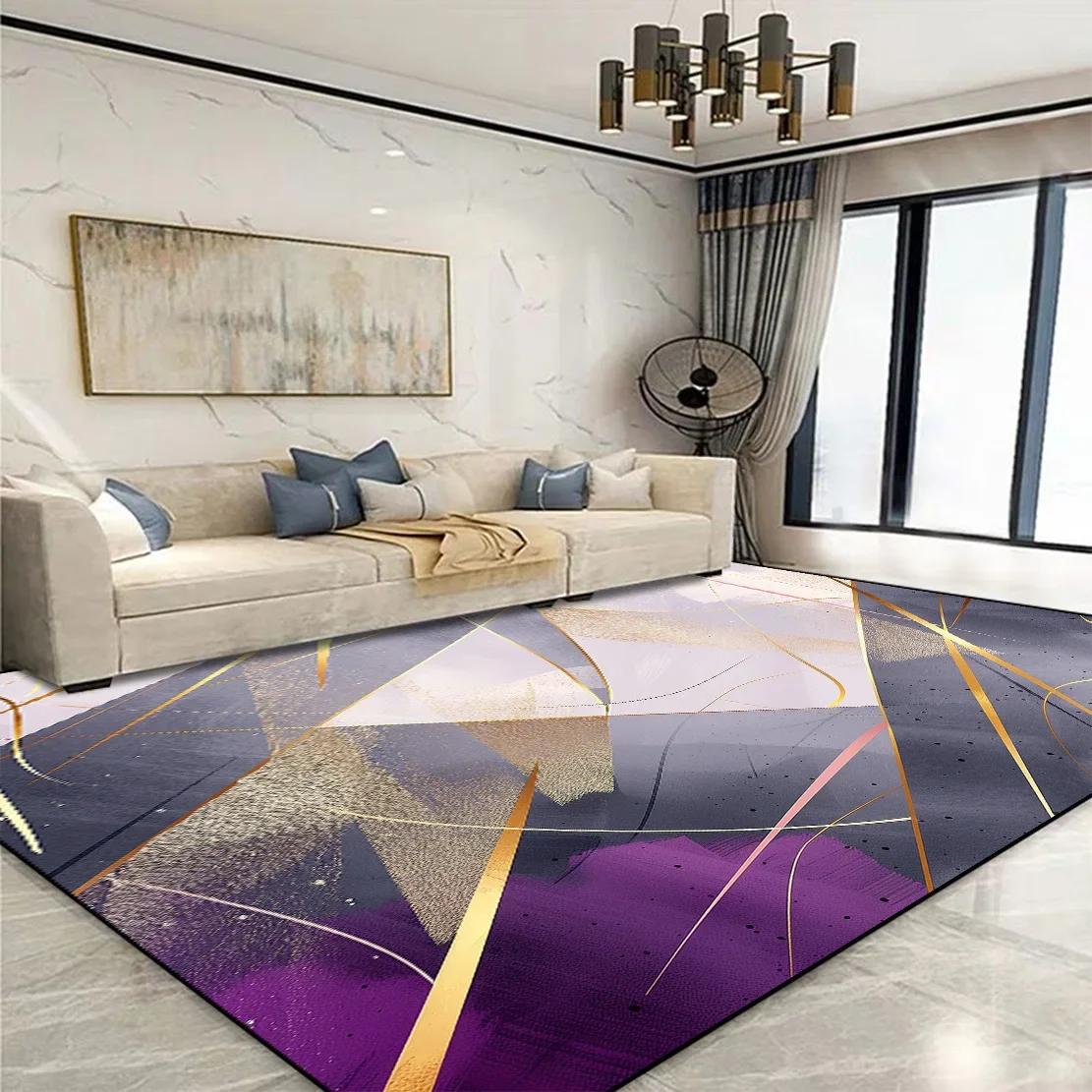 

VIKAMA Luxury Dark Green Geometric Living Room Rug Non-Slip Wear-Resistant Home Decor Floor Mat Home Decoration 60cm x 90cm