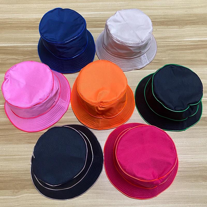 Luminous Neon LED Solid Color Bucket Hats Men Women Hip Hop Panama Fisherman Cap Summer Outdoor Casual Party Novelties