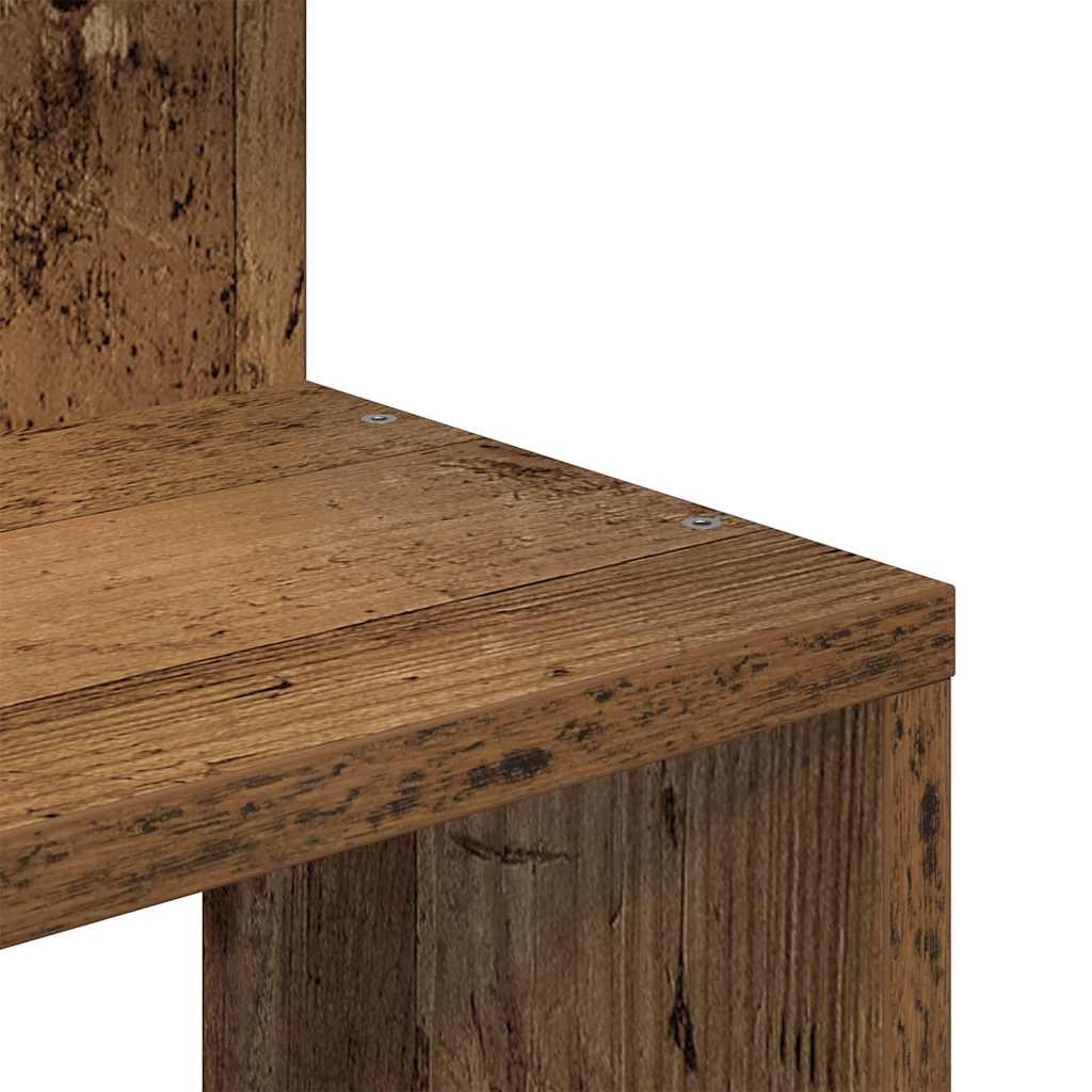 Wall Mounted Corner Shelf Vintage Wood Look 32 X 32 X 127.5 Cm Engineered Wood