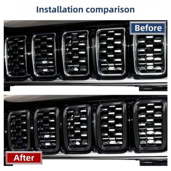 Black Front Center Bumper Grille Grill Cover Trim for Jeep Grand Cherokee +