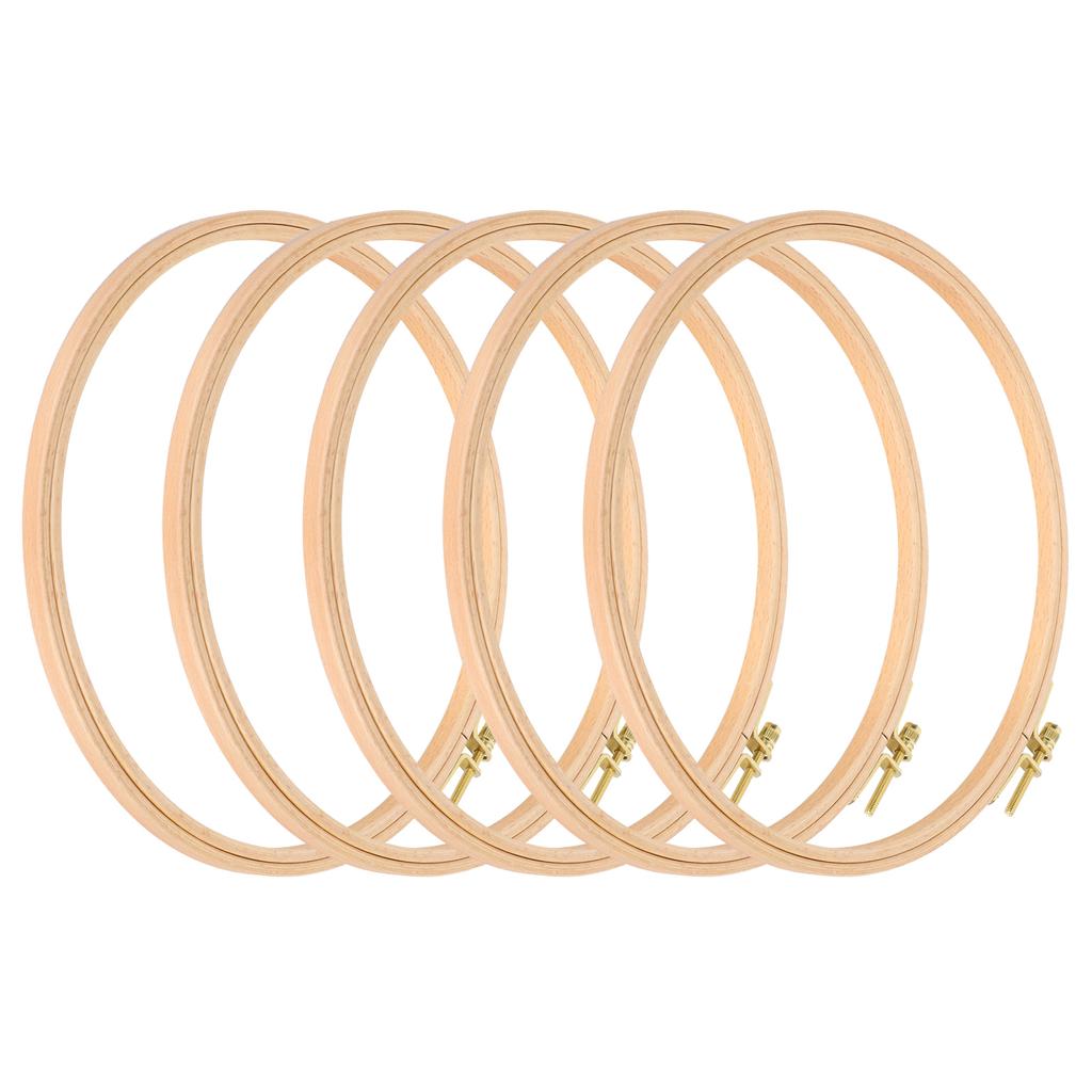 5 Stück Stickrahmen Rund Breit Bambus Tragbar Tisch DIY Kreuzstich Zubehör 19cm