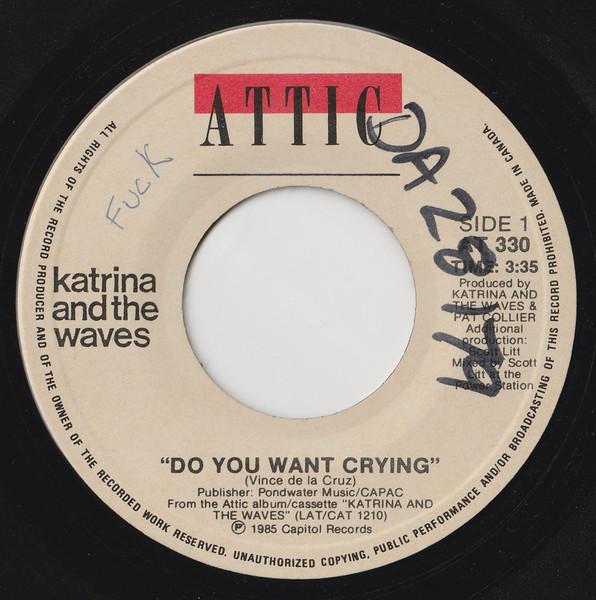 

7inch Record KATRINA THE WAVES Do You Want Crying AT330 ATTIC 1985 Canada Rock Used