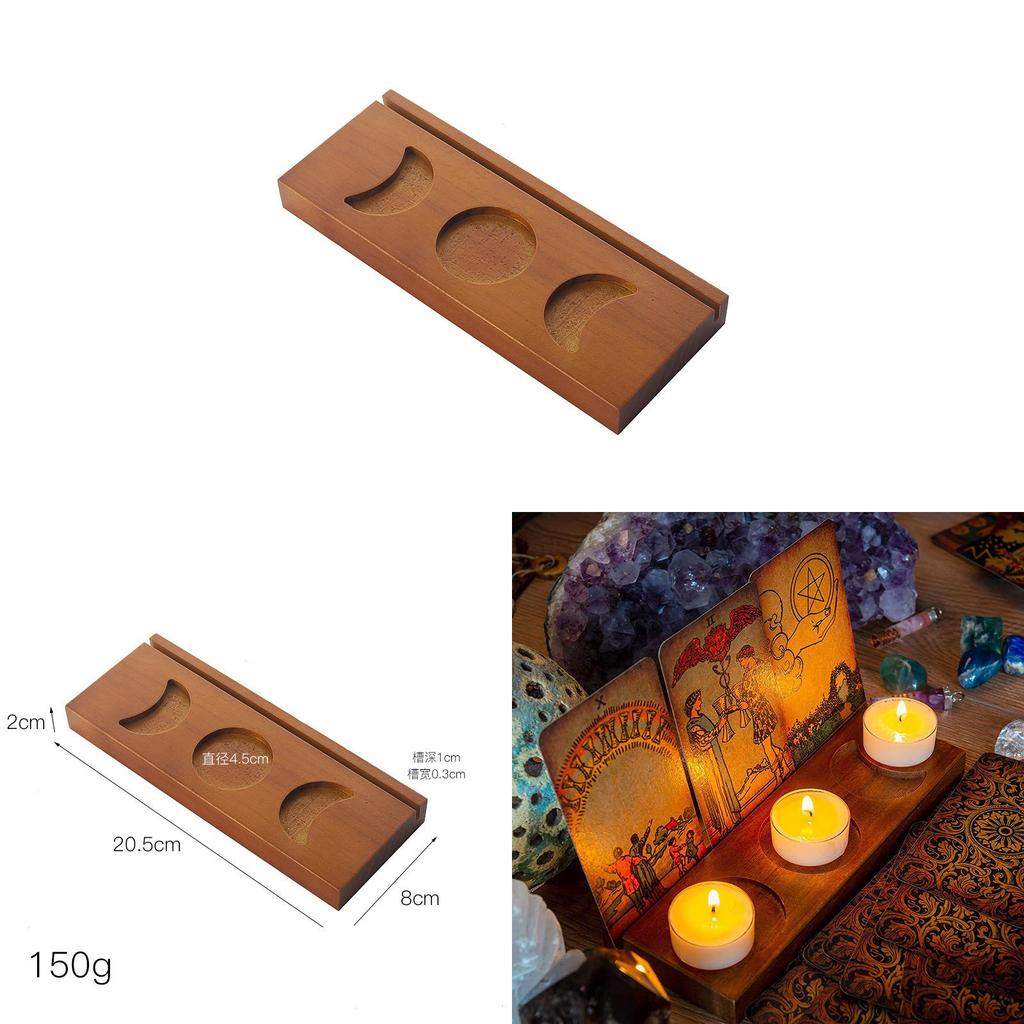 Wooden Tarot Card Stand Holder With Message Notes For Desk Decor
