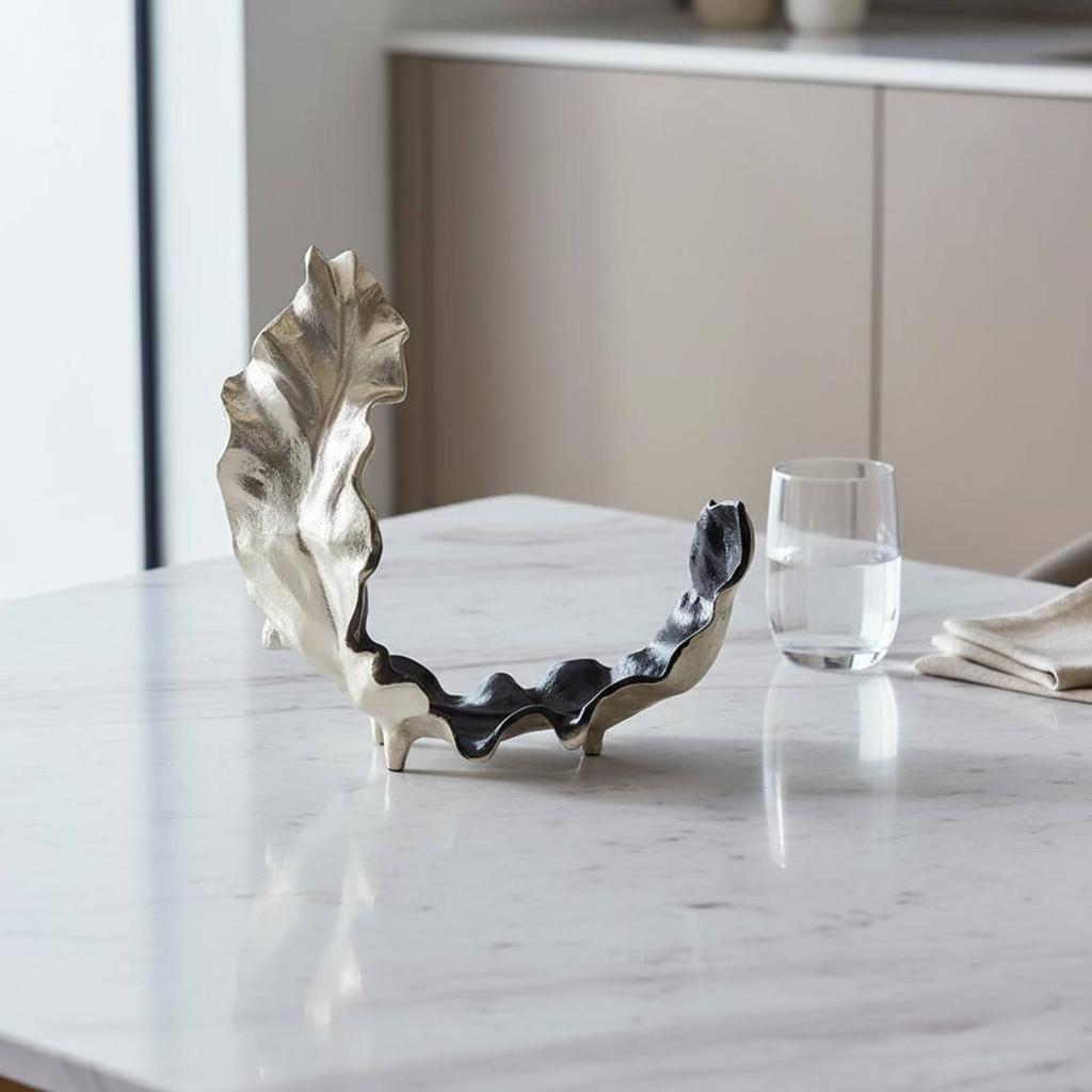 Abstract Foliage Bowl Luxury Design Home Decor Item Display Piece