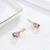 Trendy Stunning Dangle Clasp Earrings for Lady S925 Silver Natural Amethyst Febr Birthstone Luxury Jewelry Special Occasion Gift