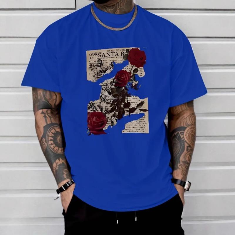 Short Sleeved Summer Casual 3D Printed T-shirt Versatile Round Neck Men's Top Shirt