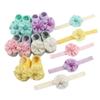 Baby Decorative Floral Hair Bands with Socks for 0-6 Month Baby Flower Pattern Infant Girl Headband Headwear Hairbands
