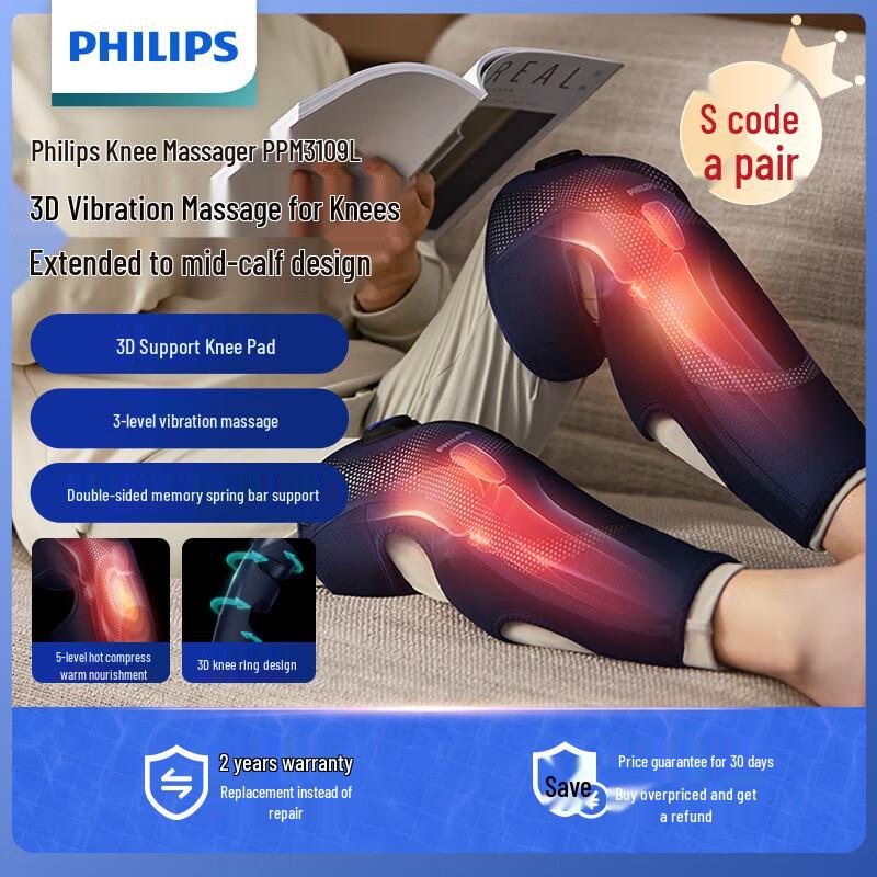 Philips PPM3109L Upgraded Extended Knee and Leg Massager with Heat