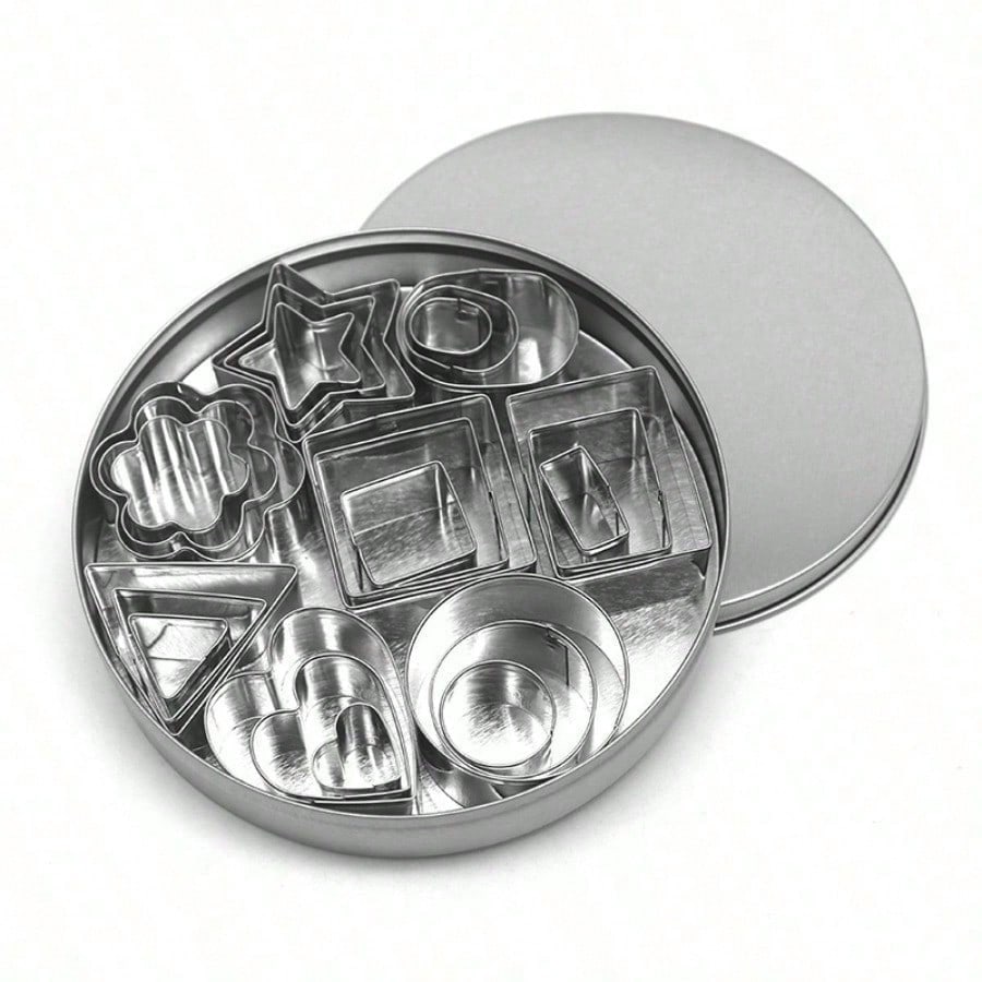 24Pcs/set Stainless Steel Biscuit Mould Cookies Chocolate Cake Baking Mold Set DIY Pattern Kitchen Tools