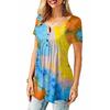 Women Short Sleeve Tie Dye T-shirt Plus Size Ladies Summer Casual Loose Tunic Tops