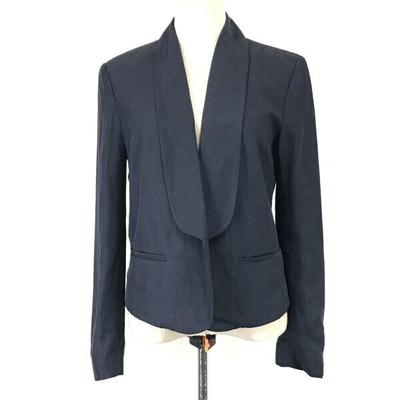 Excellent Condition NATHALIE CHAIZE Tuxedo Collar Jacket 38 M Women Navy Buttonless Jumper(USED)