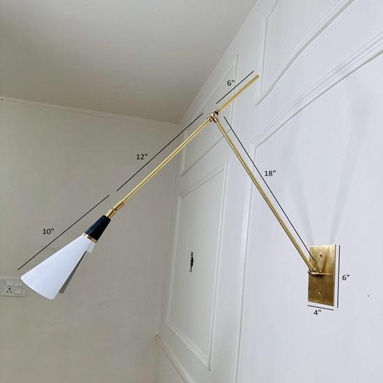 50.8 Cm Handmade Brass Wall Lamp Mid Century Modern Sconce Light Home Decor