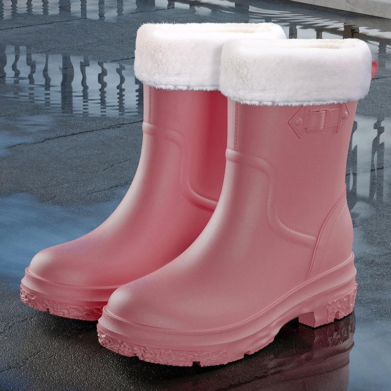 Water shoes new medium and low tube women's fashion rain boots, women's outer wear thickened non-slip women