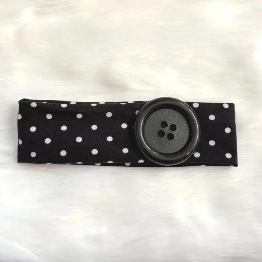 Y2K Subculture Large button polka dot headband photography dressing yoga Going out on the Street INS decoration accessories