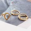 7 Pcs / Set New Arrival Flower Gemstone Carved Ring Set Bohemian Vintage Jewelry Women Accessories