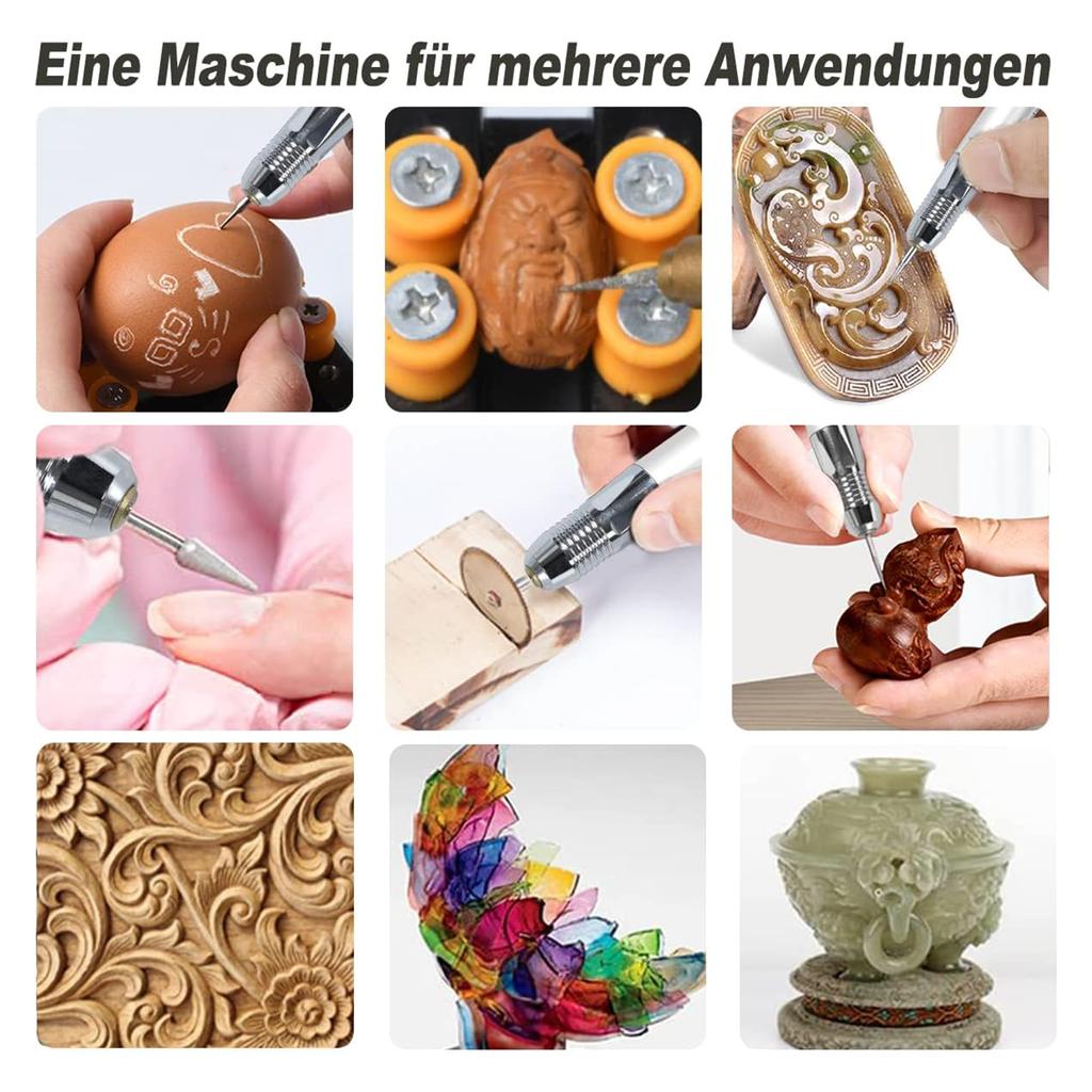 Wiederaufladbarer Gravierstift, tragbarer DIY-Rotationsgravierer, mehrere Geschwindigkeiten, multifunktional, für Schmuckdekorationen und Kunst