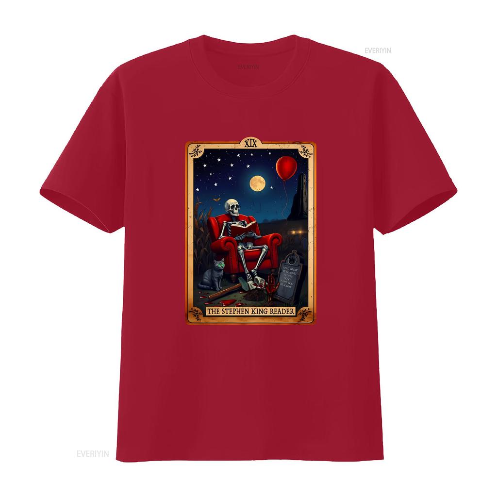 The Reader Stephen King Inspired Tarot Card T Shirt Perfect for Lover Vintage Style Horror Vintage Washed Stretched Comfortable
