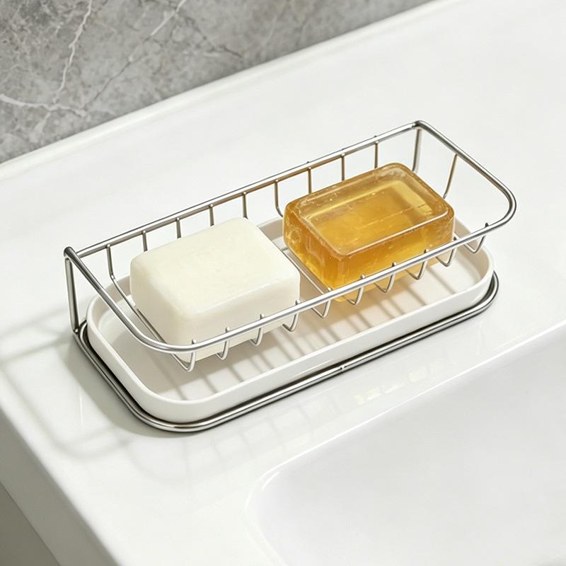 W-shaped Stainless Steel Soap Dish Rack for Bathroom