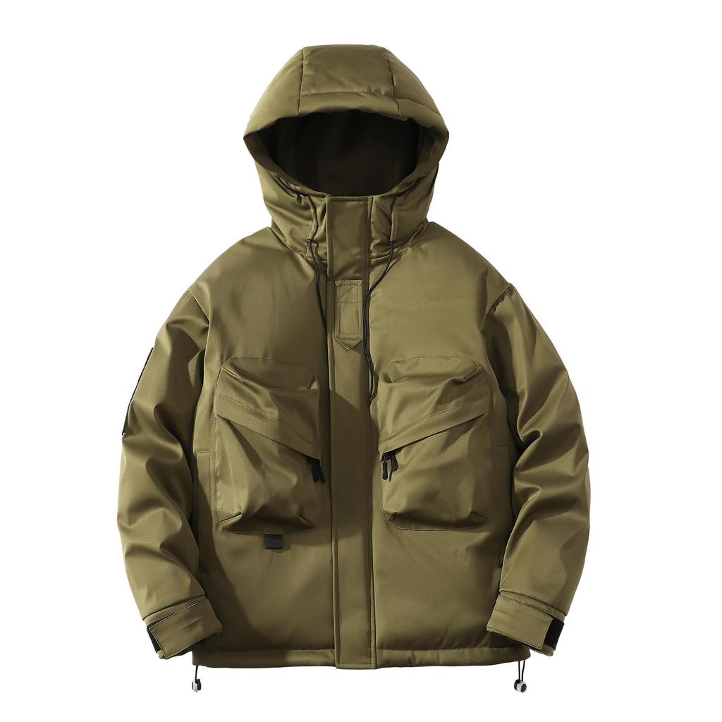 Functional Hooded Tooling Thickened Men's Outdoor Cotton Clothing Fashionable Large Size Integrated Jacket Cycling Winter Work Clothes