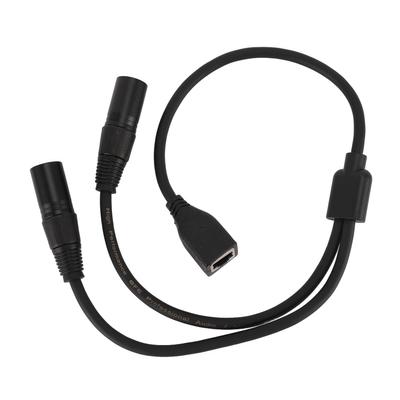 Dual XLR 3Pin Male To RJ45 Female Adapter Cable XLR To RJ45 Y Splitter Cable for DMX CON Controller
