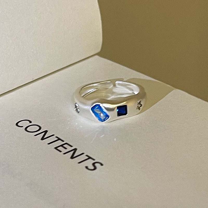 Fashion Colorful Zircon Adjustable Ring for Women Sweet Design Geometric Heart Crystal Finger Y2K Accessories Fine Jewelry Gifts