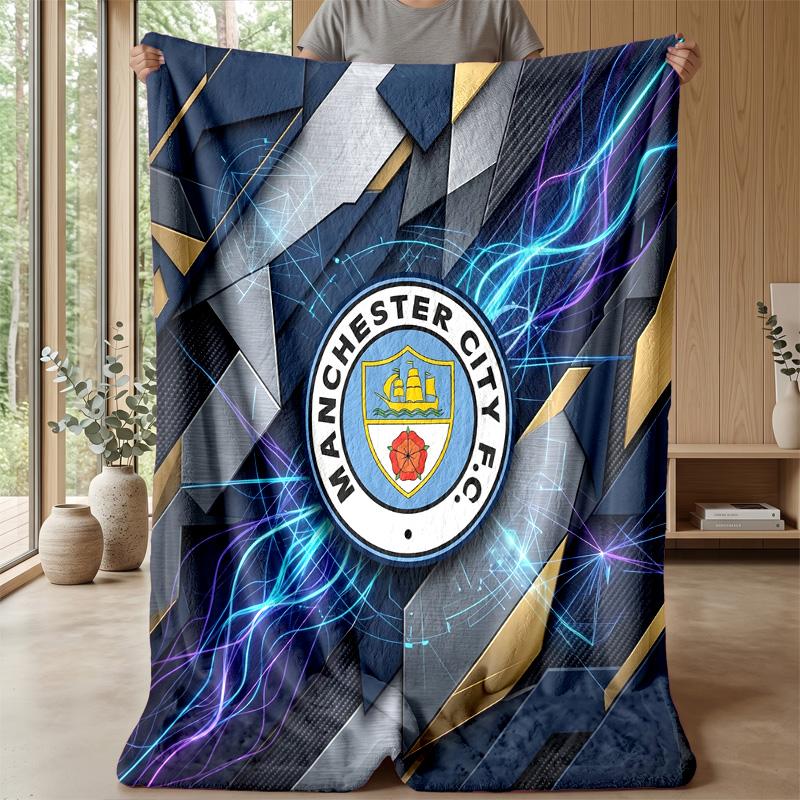 Manchester City Theme blanket Soft Flannel Blanket Plush Throw Blanket Cozy Sofa Bed Blanket for Home Decor