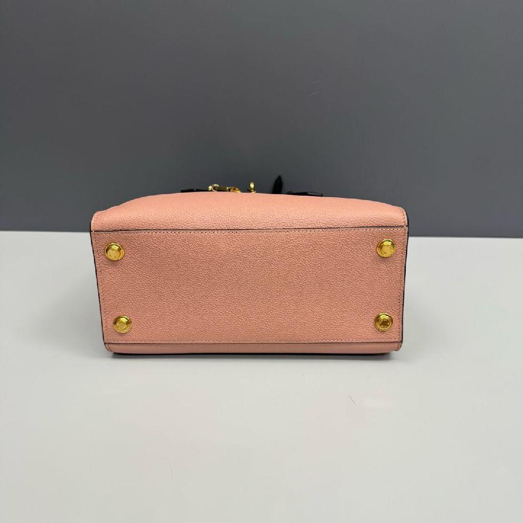[Pre-Owned] City Steamer Mini Pink Leather Steam Bag Shoulder Bag Handbag Gold Hardware Detachable Shoulder Strap - Very Good #9DSIUV