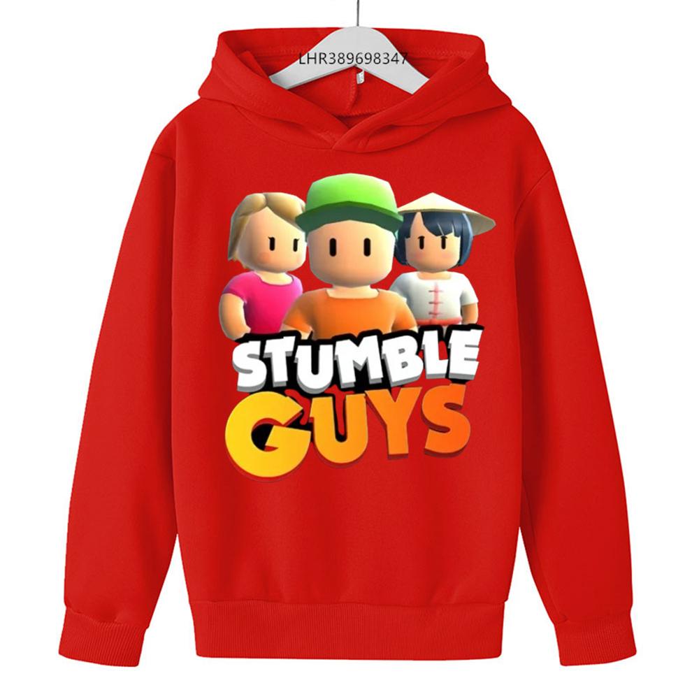 Stumble Guys Autumn Winter Sweatshirt Tops Hoodie Children's Hoodie Clothing Suitable for 3-12 Years Boys Girls Hood Outerwear