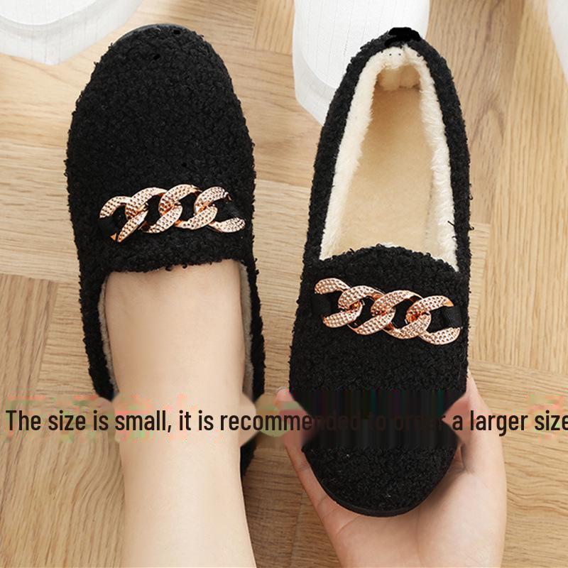 Женские зимние балетки с меховой отделкой из плюша Теплые хлопковые туфли в корейском стиле для студентов velvet shoes 37 980₽