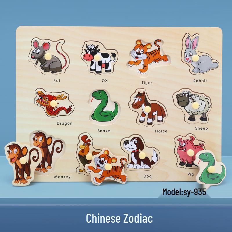 Wooden Alphanumeric Puzzle Board for Kids – Educational, Cognitive Matching & Hand Grab Toy