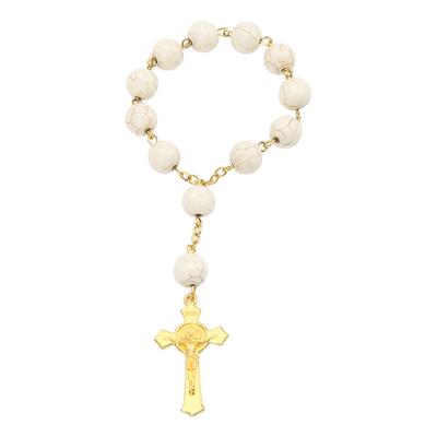 Car Hanging Rosary Polishing Exquisite Portable Prayer Beads with Cross Car Rosary for Decoration