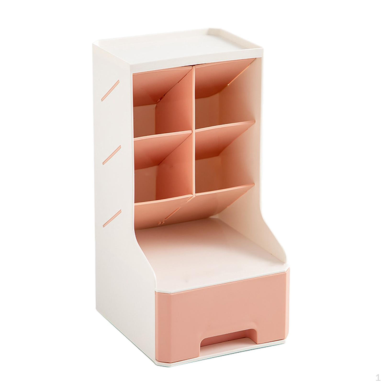 Desk Stationery Box Pen Holder with Drawer Desktop Storage Organizer for