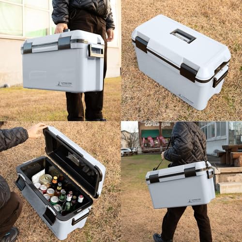 [Amazon.co.jp Exclusive] Captain Stag Cooler Box, 35L Capacity, with Shoulder Strap, Blue Gray, Made In Japan, UY-7095