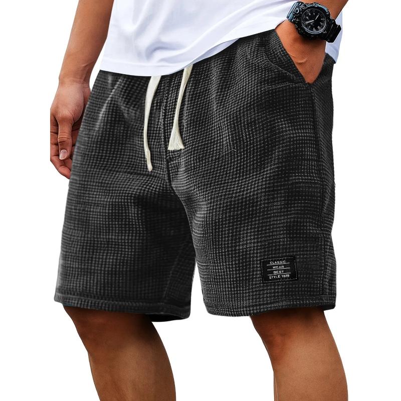 Pantaloncini da Uomo a Nido d'Ape Casual Estivi Larghi Traspiranti Pantaloncini da 5 Pollici Moda Uomo Stile Americano