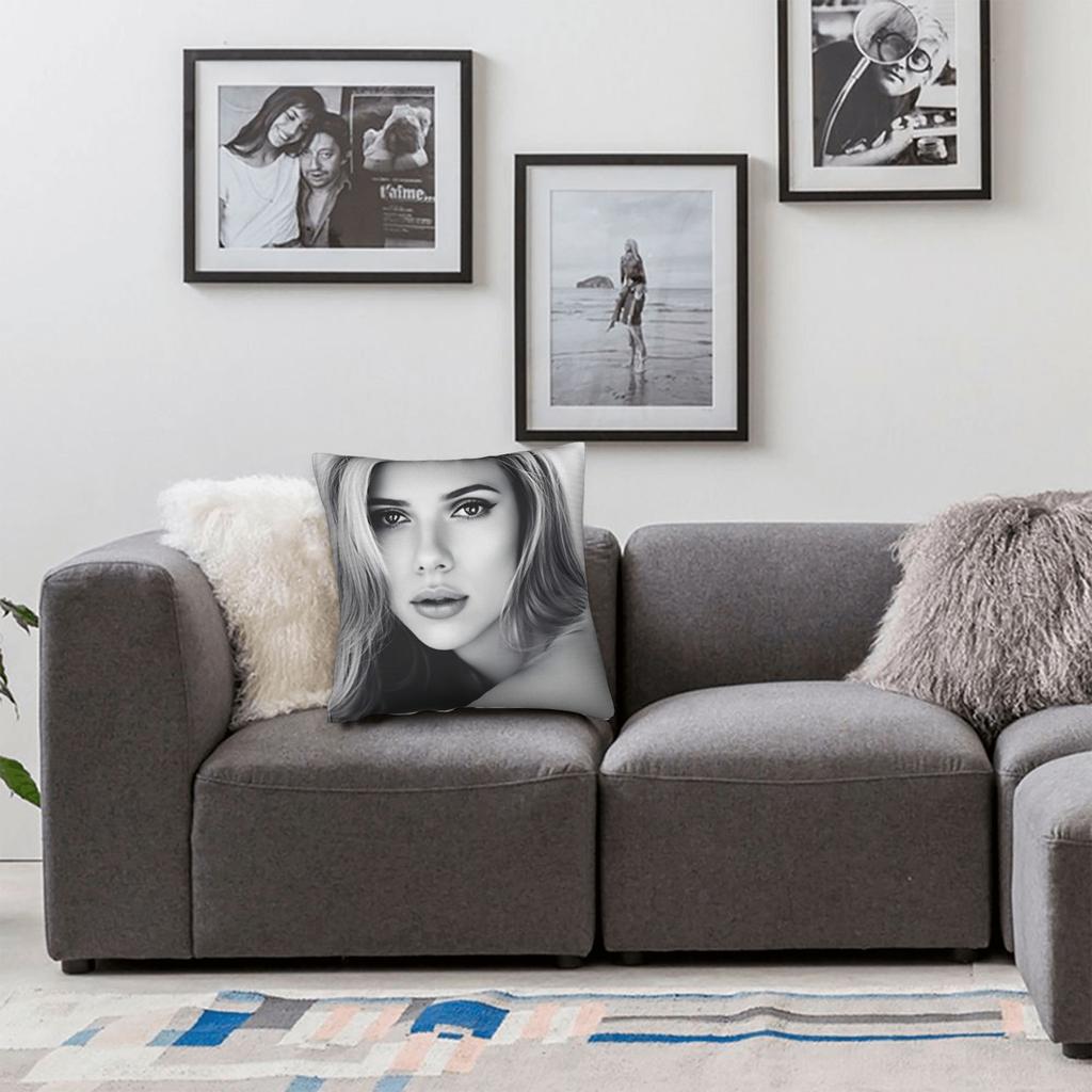 Pillow Case Scarletts Johanssons Comfy American Actor Pillow Cover For Sofa Car Home Decor Cute Funny Pillowcases