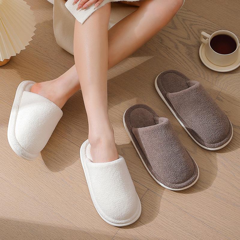 Household cotton slippers winter indoor home non-slip wool slippers winter plush warm bedroom floor mop