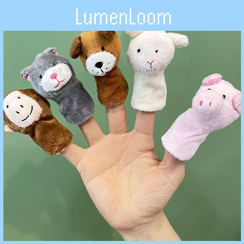 Cute Bunny Plush Finger Puppet Toy Set For Kids Soft Short Plush Fill White 9cm