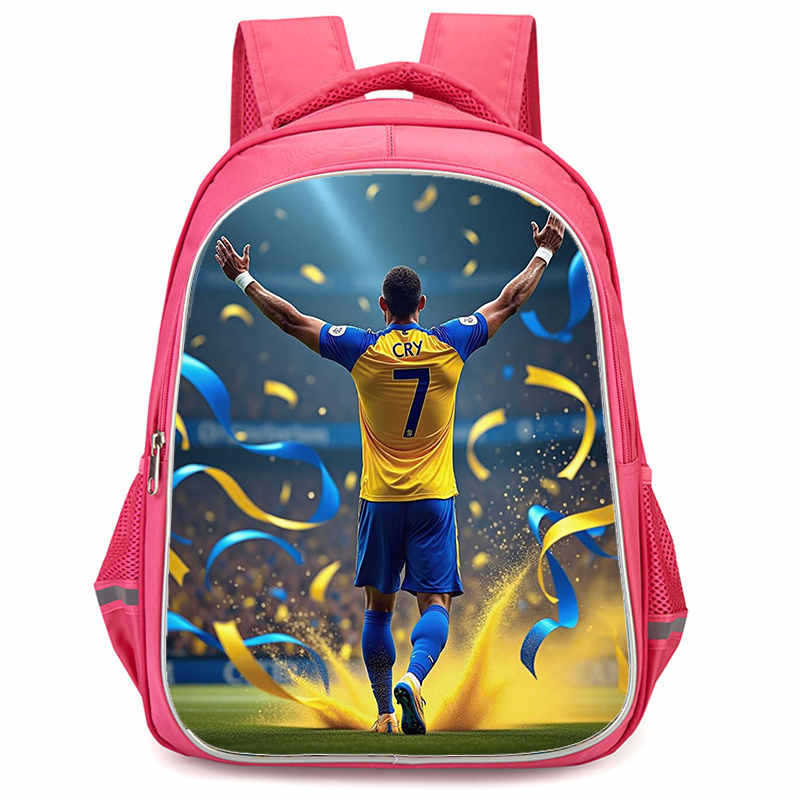 Cr7 Rucksack Hochauflösender Druck Große Kapazität Multifunktion Reißverschluss Oxford Rückenschutz Leichter Rucksack