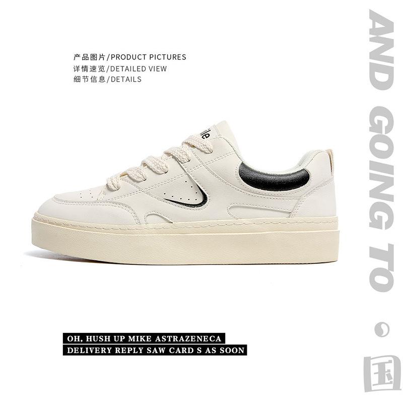 

Мужские весенние новые ретро кеды на кожаной поверхности в гонконгском стиле, шикарные, универсальные, повседневные спортивные белые туфли 1501 44