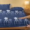 Simple 1 Modern Pentagram Geometry Printed Matte Fitted Sheet, Bedroom Printed Bed Cover, Bedding Excluding Pillowcases