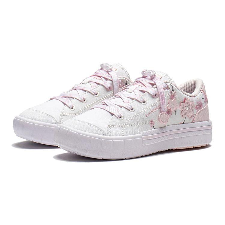 Li Ning Breathable Lightweight Sports Casual Shoes Kids Sneakers White Pink YKCS048-6