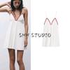 Spring New Women's Clothing Sexy Evening Dress Colored Rib V-neck Strap Short Dress 3067338
