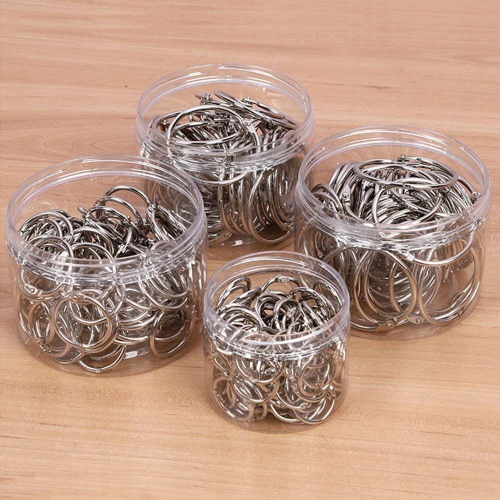 50/100Pcs Sturdy Metal Binder Ring Assorted Sizes Book Binder Hoops Loose Leaf Ring  Office Supplies