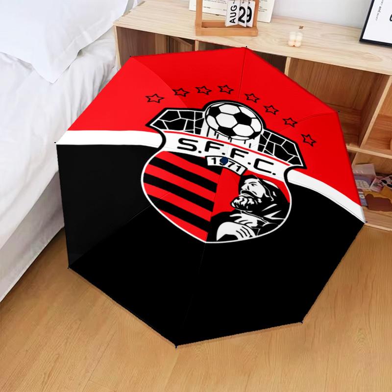 1PC Soccer Team Crest Design Printed Umbrella Folding umbrella, automatic umbrella 8-Frame for Travel, camping Fan gifts Christmas Gifts