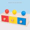 Montessori Wooden Drawer Box Early Education Textile Drum Pressure Ball and Puzzle Toys for Kindergarten
