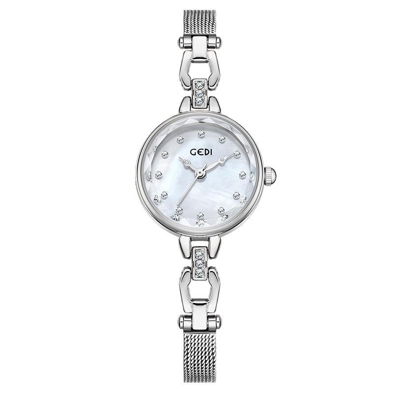 Light Luxury Bracelet Watch, High-End Fritillary Plate Quartz Watch, Women'S Small Stainless Steel With Waterproof Watch
