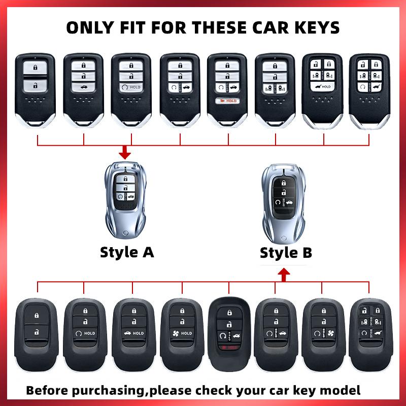 Metal Car Remote Key Cover Case Holder shell Fob For Honda Accord 11th Gen Civic Odyssey CRV ZRV XRV HRV e:NS1 e:NP1 Jazz Fit