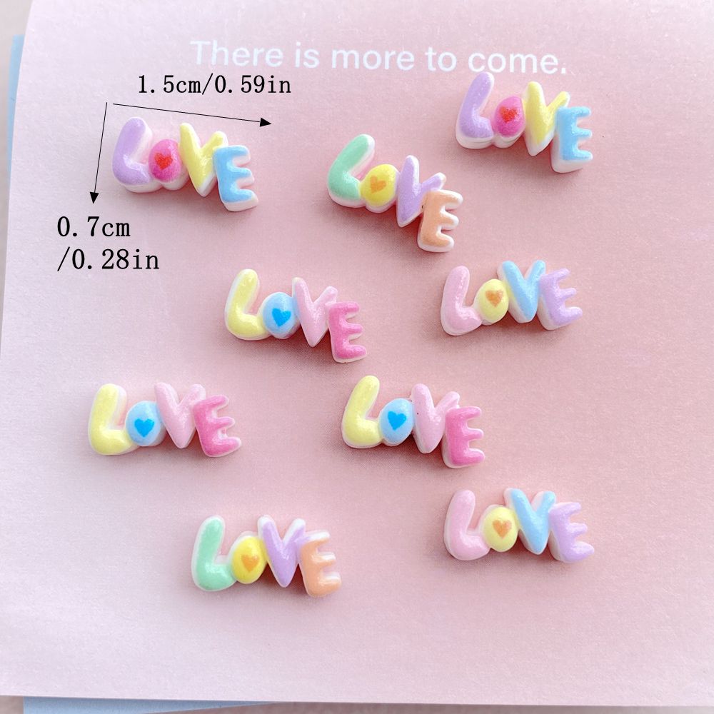 30Pcs New Cute Resin Small Letter Love Flat Back Ornament Jewelry Making Manicure Hairwear Accessories